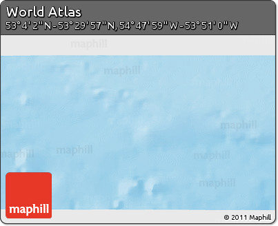 Physical 3D Map of the Area around 53° 17' 0" N, 54° 19' 30" W