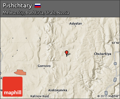 Shaded Relief Map of Pishchtary