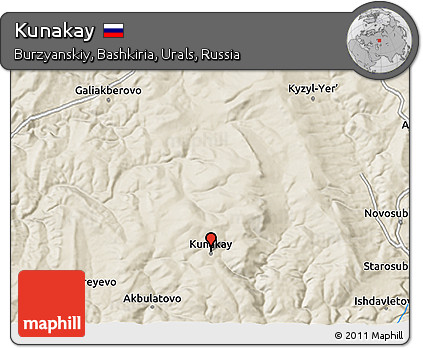 Shaded Relief 3D Map of Kunakay