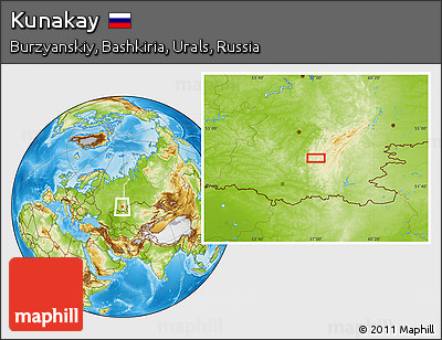 Physical Location Map of Kunakay