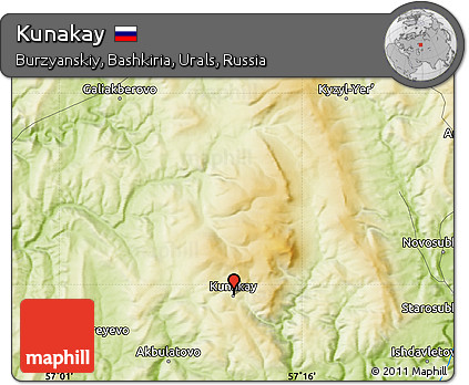 Physical Map of Kunakay