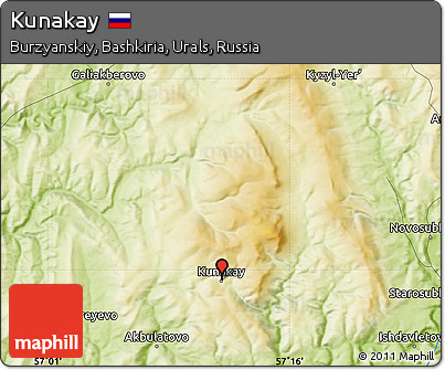 Physical Map of Kunakay