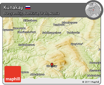 Physical Panoramic Map of Kunakay