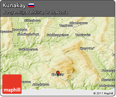 Physical Panoramic Map of Kunakay