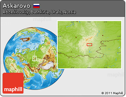 Physical Location Map of Askarovo