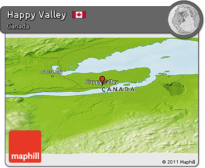 Physical Panoramic Map of Happy Valley