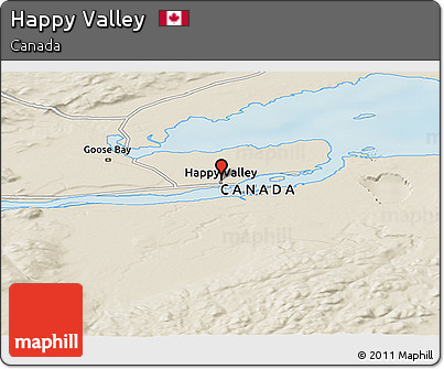Shaded Relief Panoramic Map of Happy Valley
