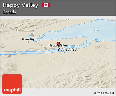 Shaded Relief Panoramic Map of Happy Valley