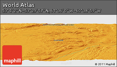 Political Panoramic Map of the Area around 53° 17' 0" N, 61° 7' 30" W