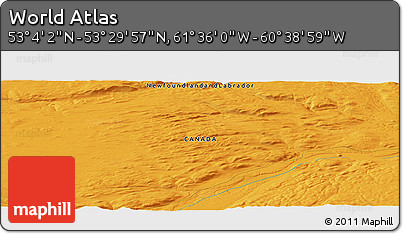 Political Panoramic Map of the Area around 53° 17' 0" N, 61° 7' 30" W