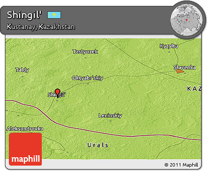 Physical Panoramic Map of Shingil'