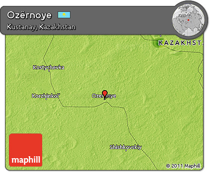 Physical 3D Map of Ozërnoye