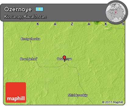 Physical Map of Ozërnoye