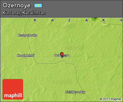 Physical Map of Ozërnoye