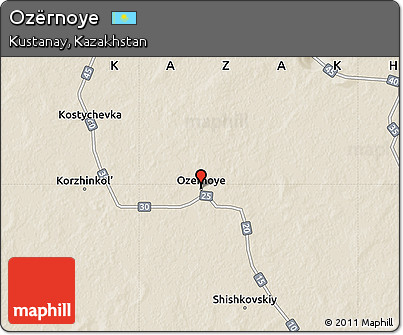 Shaded Relief Map of Ozërnoye