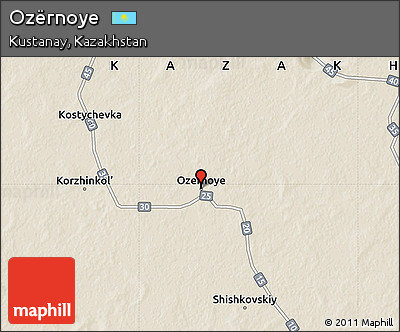 Shaded Relief Map of Ozërnoye