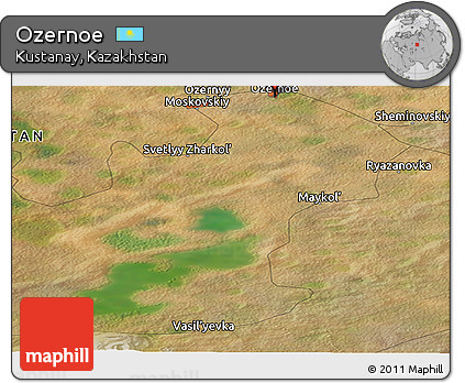 Satellite Panoramic Map of Ozernoe