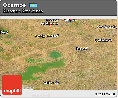 Satellite Panoramic Map of Ozernoe
