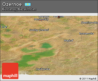 Satellite Panoramic Map of Ozernoe