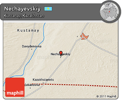 Shaded Relief 3D Map of Nechayevskiy