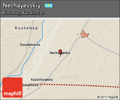 Shaded Relief 3D Map of Nechayevskiy