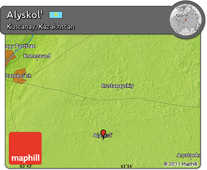 Physical Map of Alyskol'