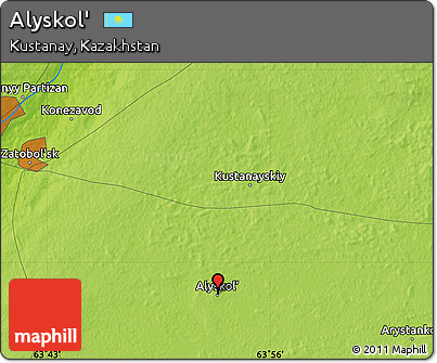 Physical Map of Alyskol'