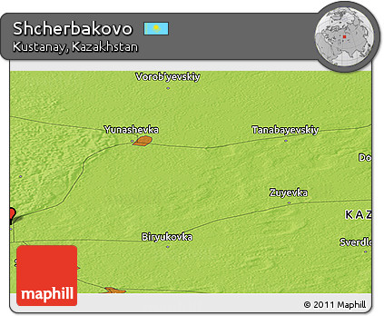 Physical Panoramic Map of Shcherbakovo