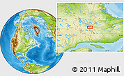 Physical Location Map of the area around 53° 17' 0" N, 64° 31' 30" W
