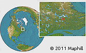 Satellite Location Map of the area around 53° 17' 0" N, 64° 31' 30" W