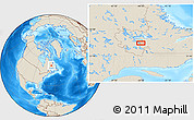 Shaded Relief Location Map of the area around 53° 17' 0" N, 64° 31' 30" W