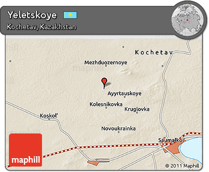 Shaded Relief 3D Map of Yeletskoye