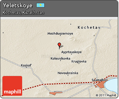 Shaded Relief 3D Map of Yeletskoye