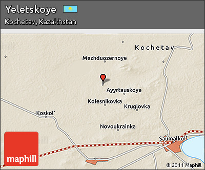 Shaded Relief 3D Map of Yeletskoye