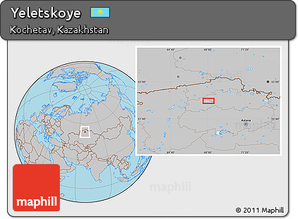 Gray Location Map of Yeletskoye