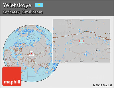 Gray Location Map of Yeletskoye