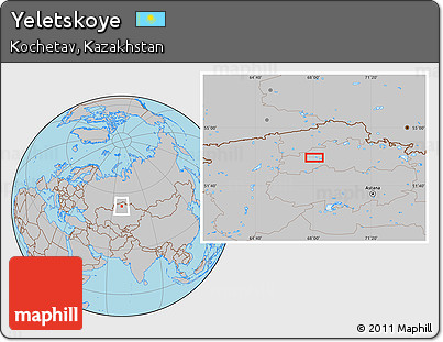 Gray Location Map of Yeletskoye