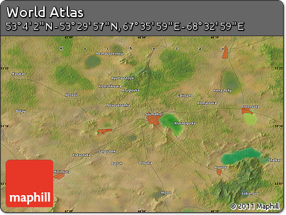 Satellite Map of the Area around 53° 17' 0" N, 68° 4' 29" E