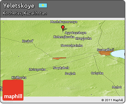 Physical Panoramic Map of Yeletskoye