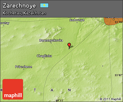 Physical Map of Zarechnoye