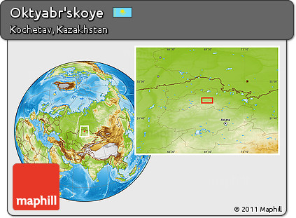 Physical Location Map of Oktyabr'skoye