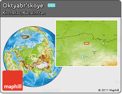 Physical Location Map of Oktyabr'skoye