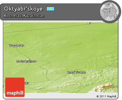 Physical Panoramic Map of Oktyabr'skoye
