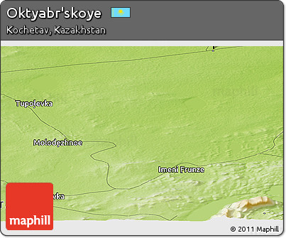 Physical Panoramic Map of Oktyabr'skoye