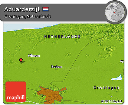 Physical 3D Map of Aduarderzijl