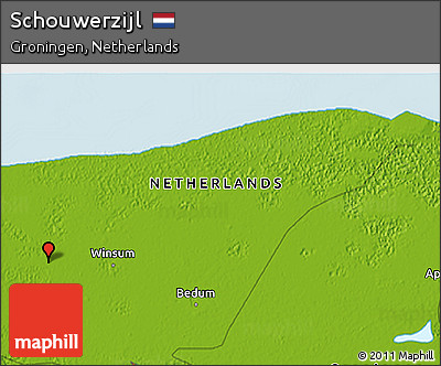 Physical 3D Map of Schouwerzijl