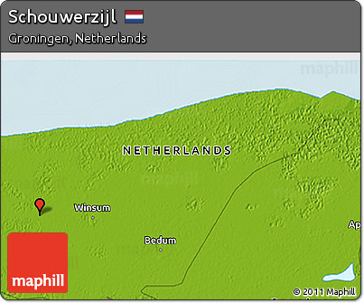 Physical 3D Map of Schouwerzijl