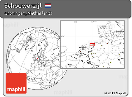 Blank Location Map of Schouwerzijl
