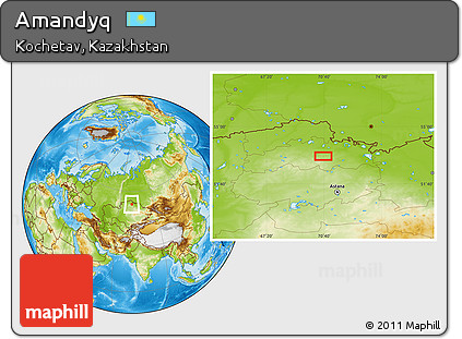 Physical Location Map of Amandyq
