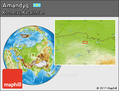 Physical Location Map of Amandyq